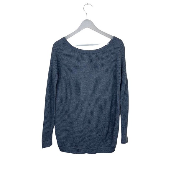 Halston Heritage Waffle Knit High Low Sweater in Gray - Picture 5 of 9